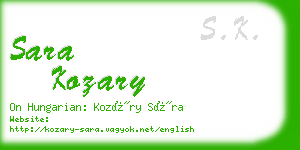 sara kozary business card